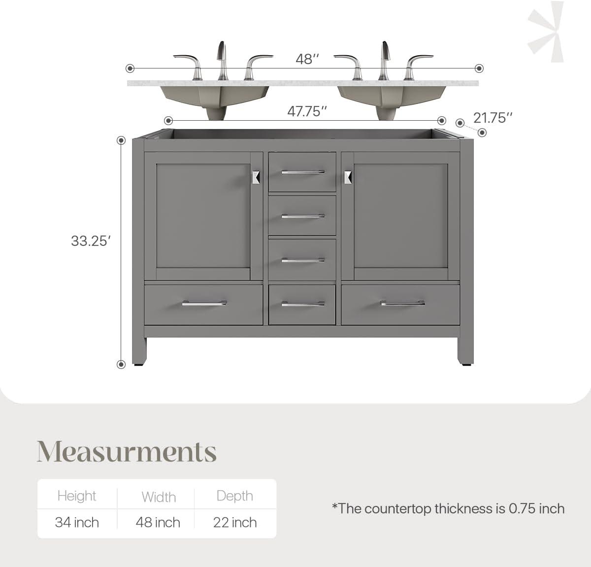 Eviva London 48" Double Bathroom Vanity