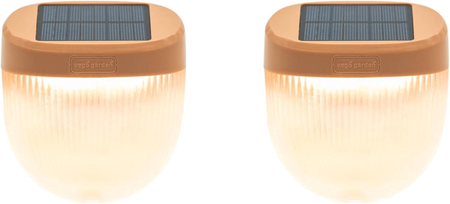 Vego Garden Add ons Dappled-Pebble Gray Outdoor Waterproof Solar Powered Integrated LED Deck Light Pack (Set of 4)