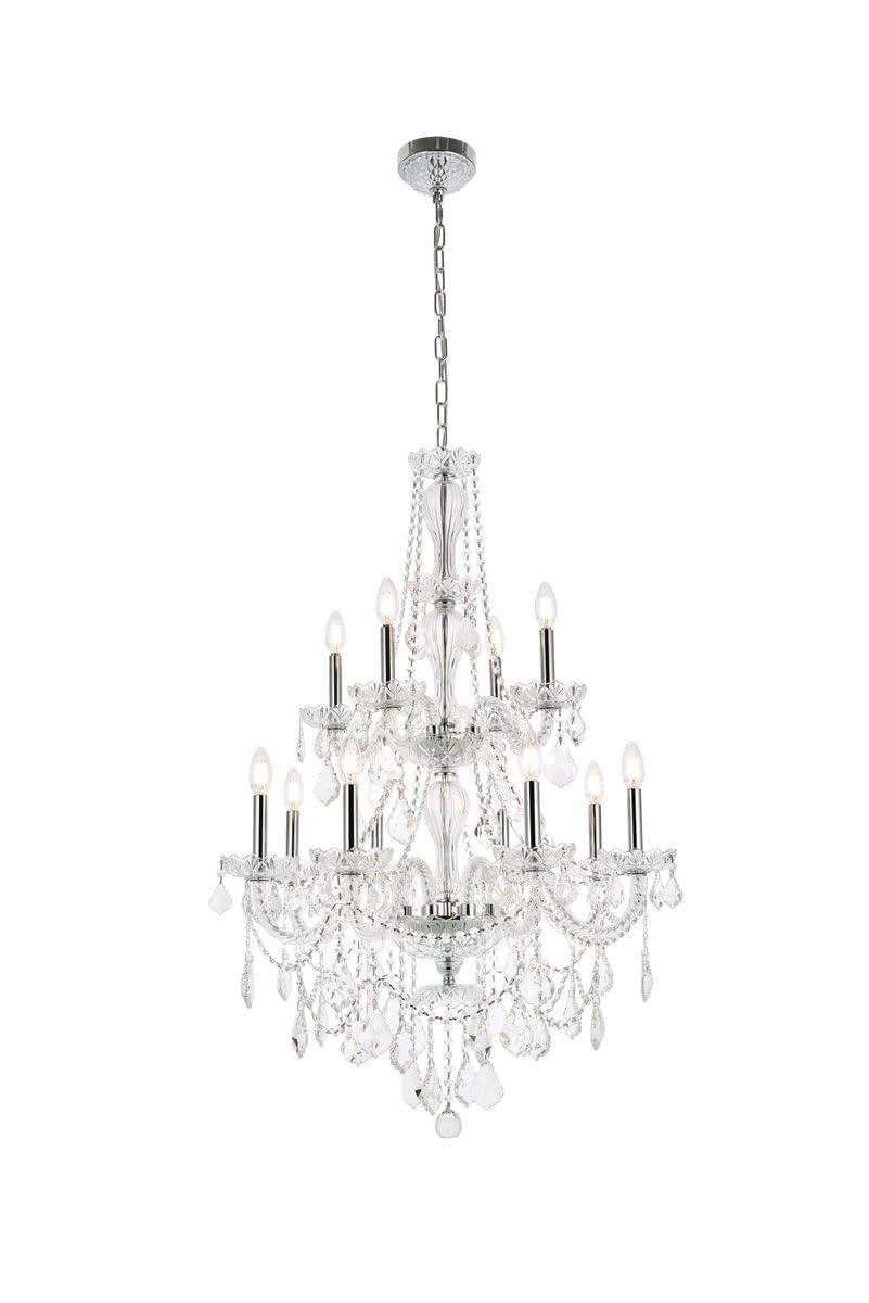 Elegant Lighting Giselle 28" 12 Light Royal Crystal Chandelier