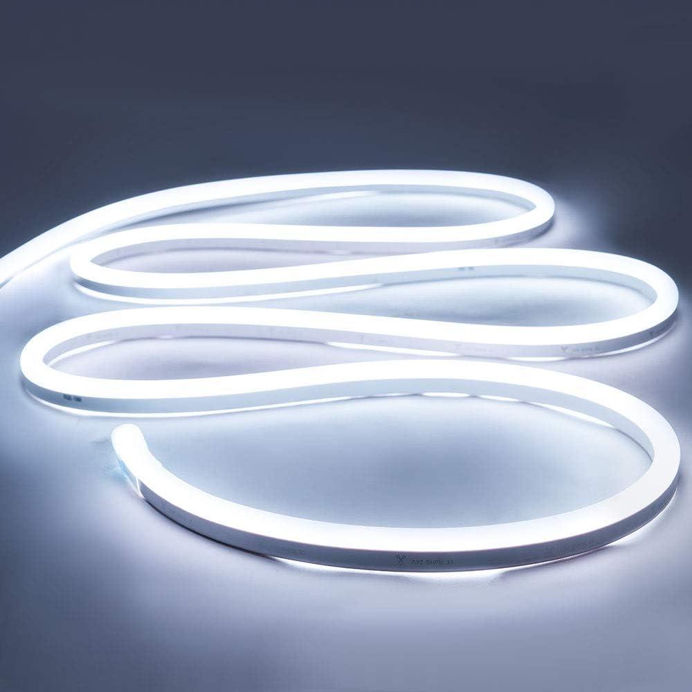 16.4ft White LED Neon Strip Lights for Indoor/Outdoor Use