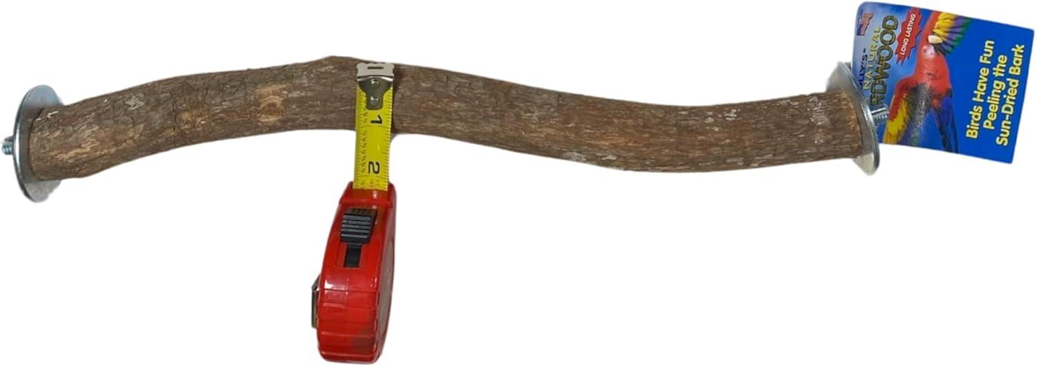 Polly's Full Length Hardwood Bird Perch, 16-Inch, Natural Brown