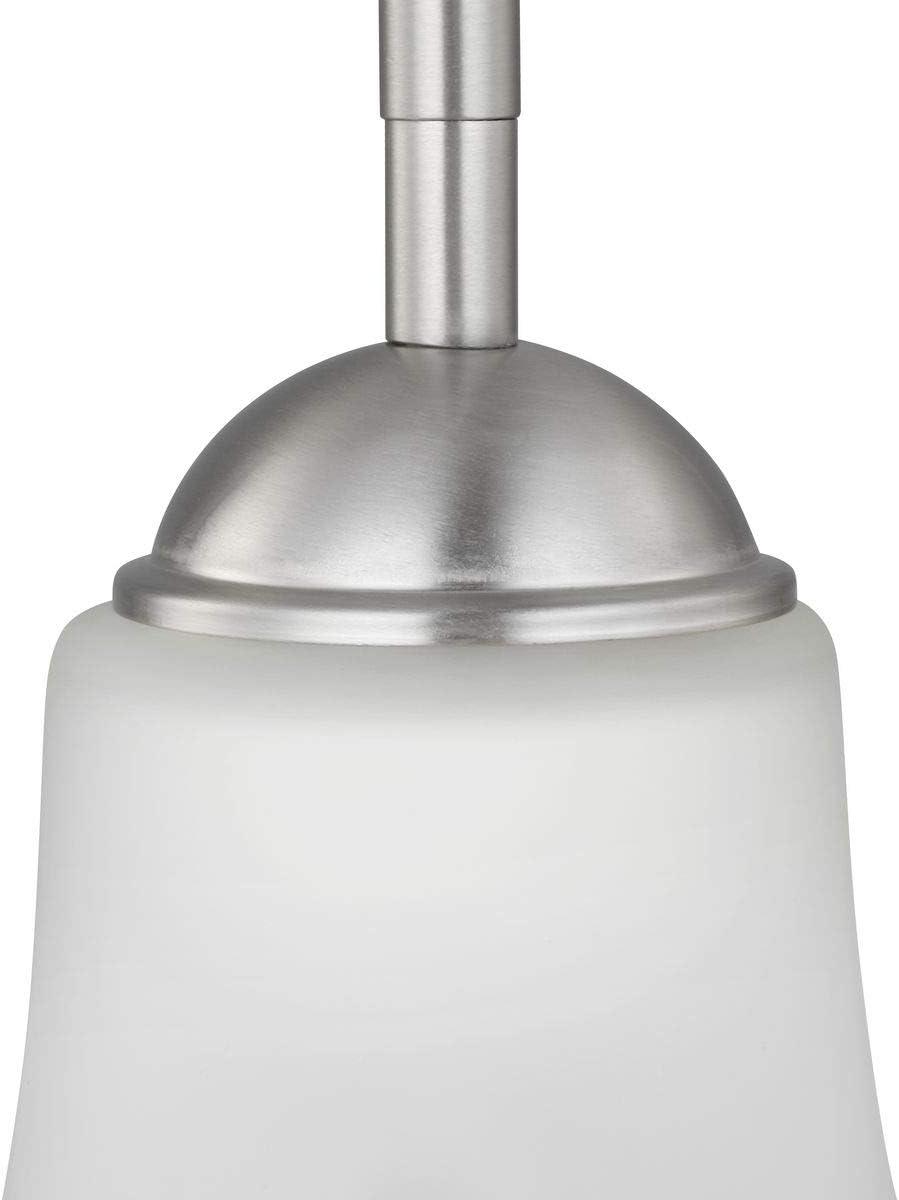 Progress Lighting, Angelic, 1-Light Mini-Pendant, Brushed Nickel, Etched Glass Shade