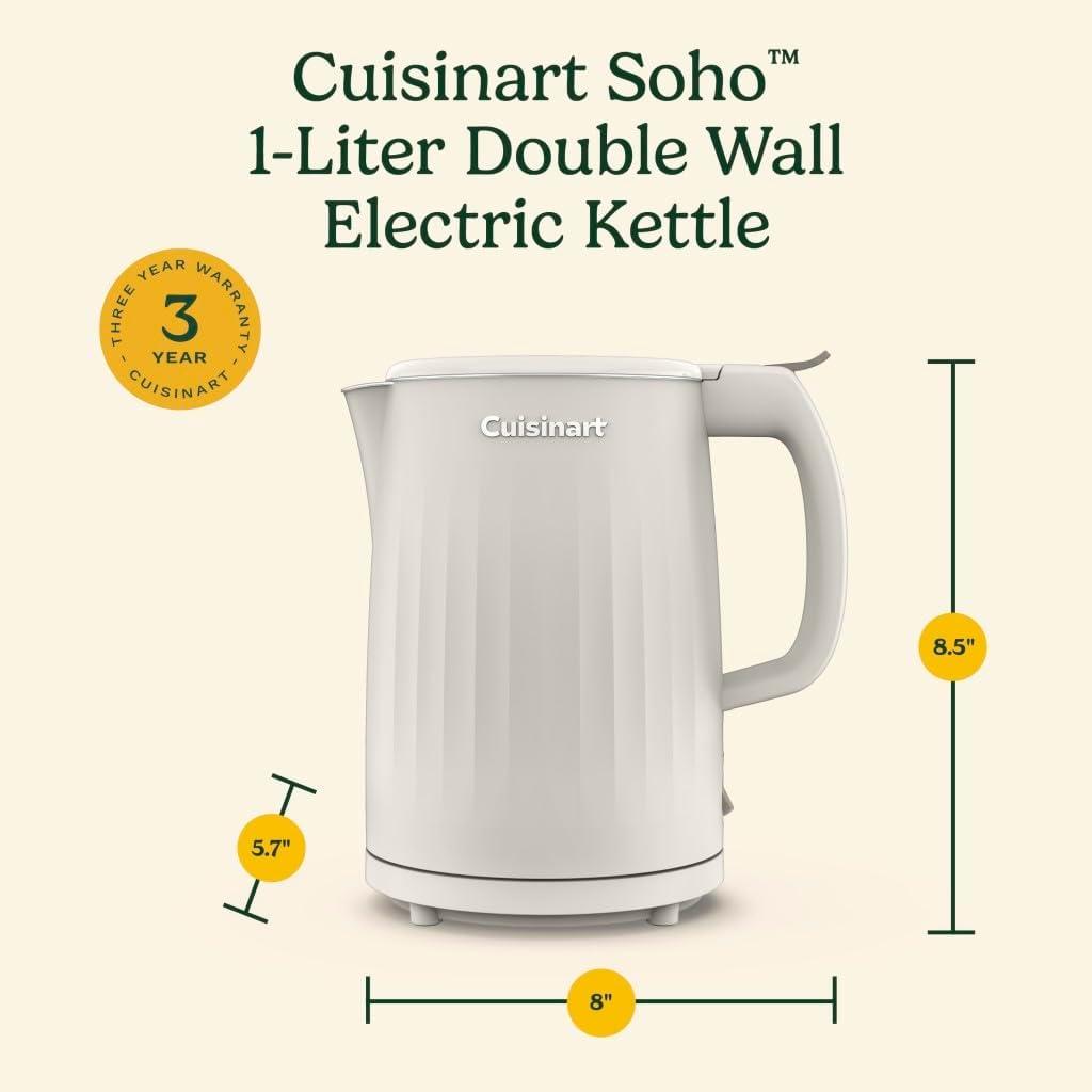 Truffle White 1-Liter Stainless Steel Electric Kettle