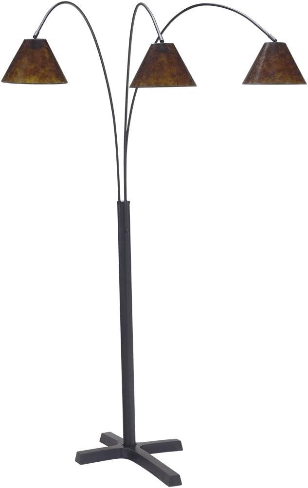 Adjustable Black Multi-Head Arc Floor Lamp