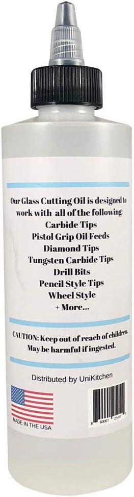 Premium Glass Cutting Oil (8 oz) Specially Formulated for Use with Any Glass Cutter Tool - Glass Cutter Oil for Glass Drill Bit, Mirror Cutting Tool, Tile Cutter & Glass Cutting Tools