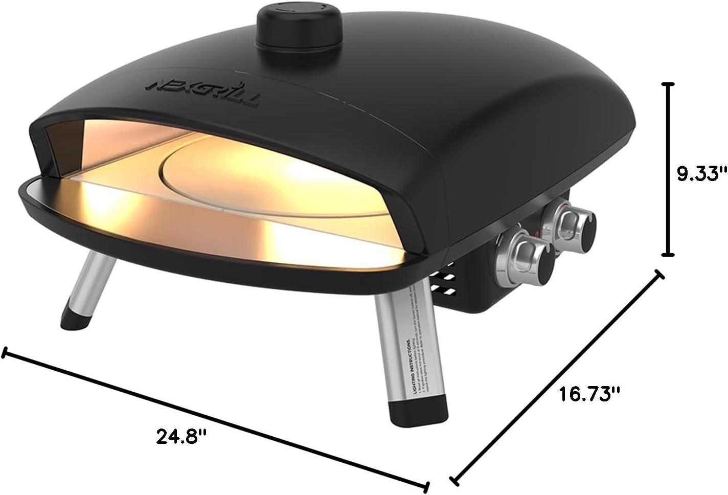 Nexgrill 12-Inch Black Cast Aluminum Portable Gas Pizza Oven