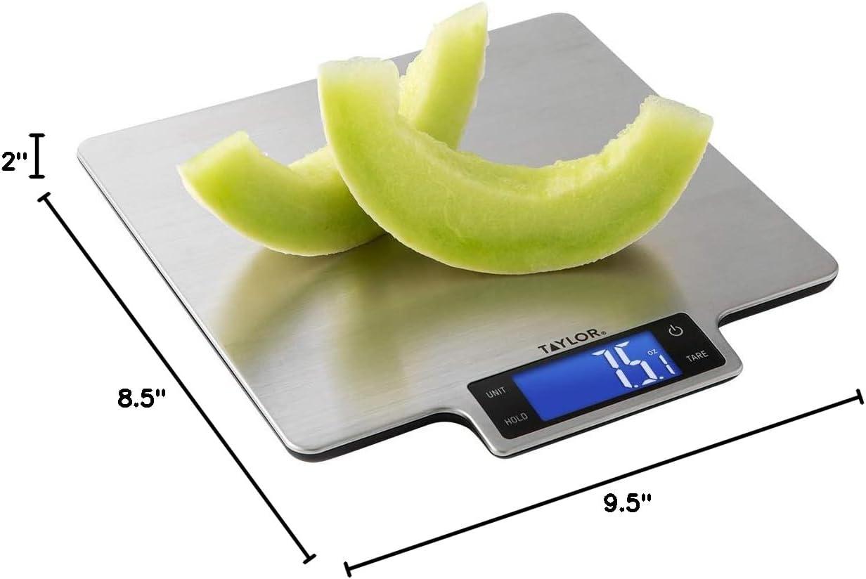 Taylor Taylor 22Lb Ultra-Precise Digital Stainless Steel Household Kitchen Scale, One, Silver
