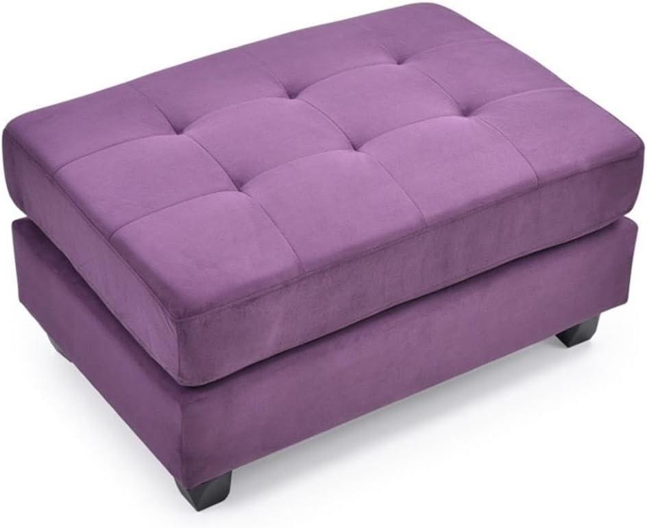 Glory Furniture Malone Microsuede Ottoman in Purple