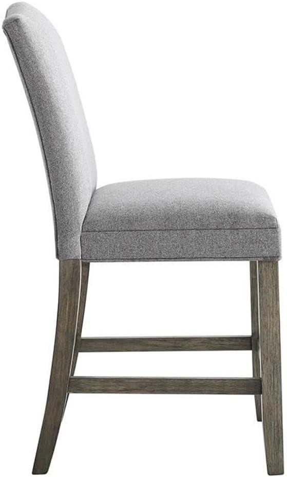 Steve Silver Grayson Driftwood and Gray Fabric Counter Chair