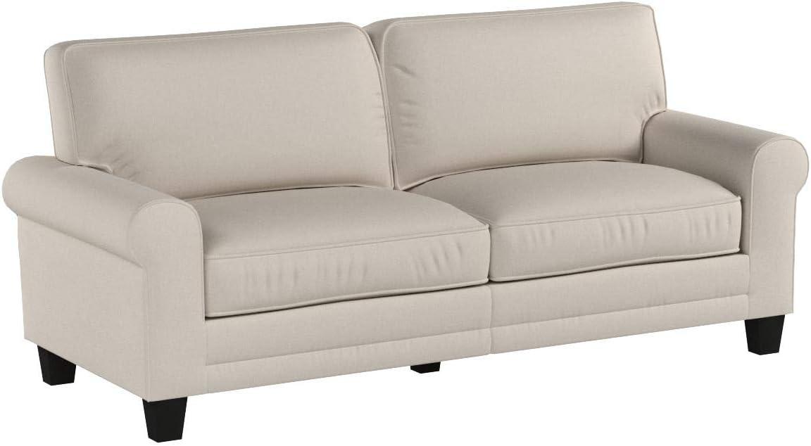 Serta Copenhagen 78" Rolled Arm Sofa, Easy Care Fabric, Soft Pillow Back, Pocket Coil Seat Cushions