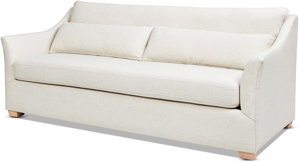 Jennifer Taylor Home Ada Modern Fabric Sofa with Flared Arm in Flax White