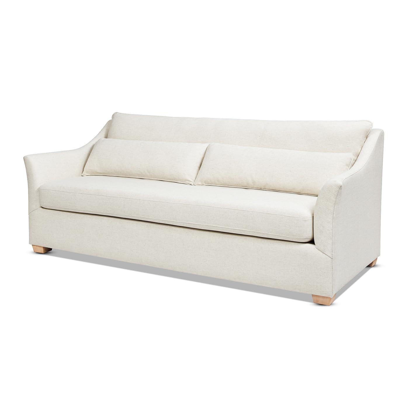 Jennifer Taylor Home Ada Modern Fabric Sofa with Flared Arm in Flax White