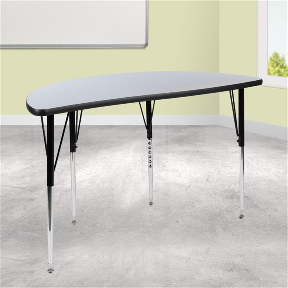 Flash Furniture Goddard Half Circle Wave Collaborative Adjustable Height Activity Table