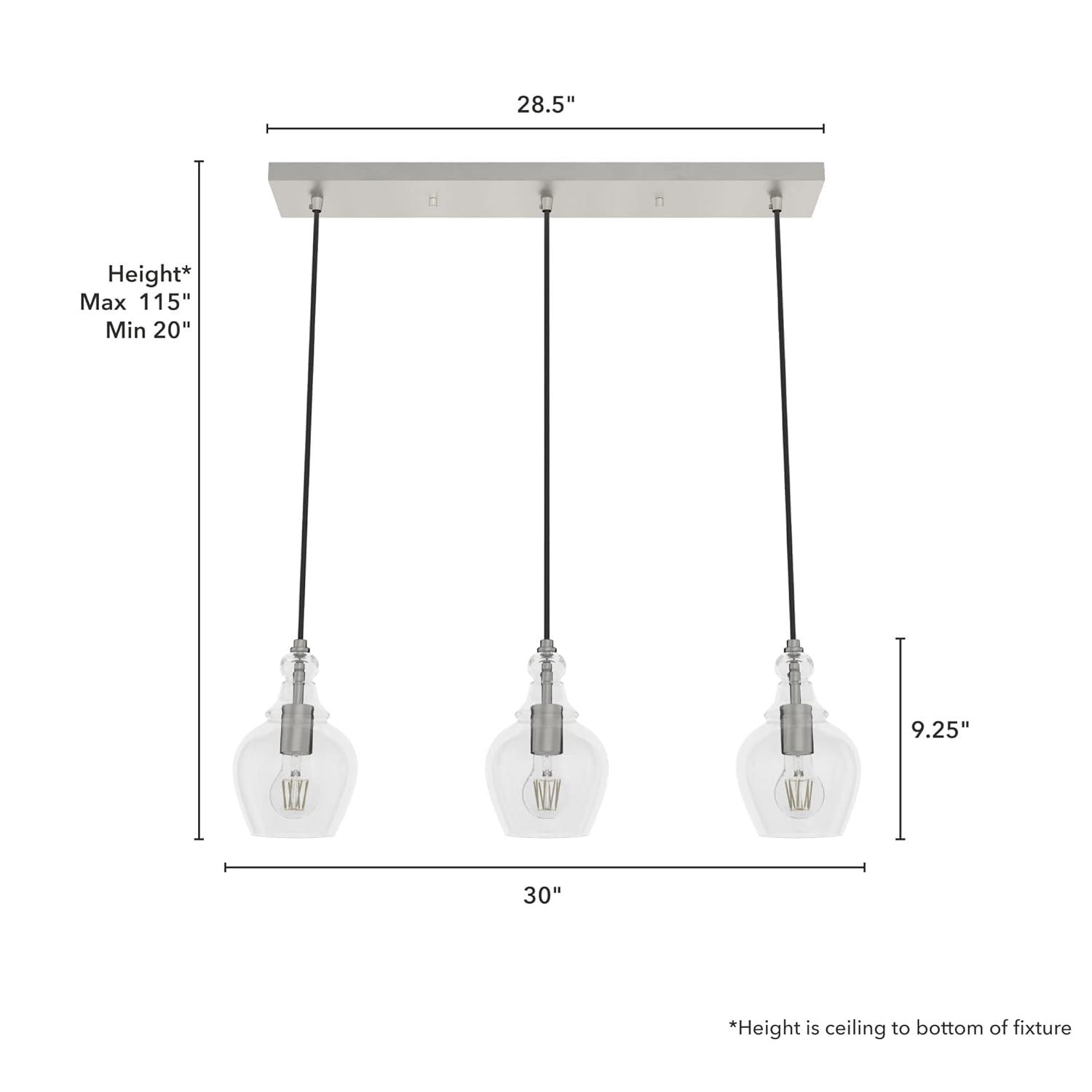 Hunter Fan Maple Park 3 Light Linear Bell Pendant