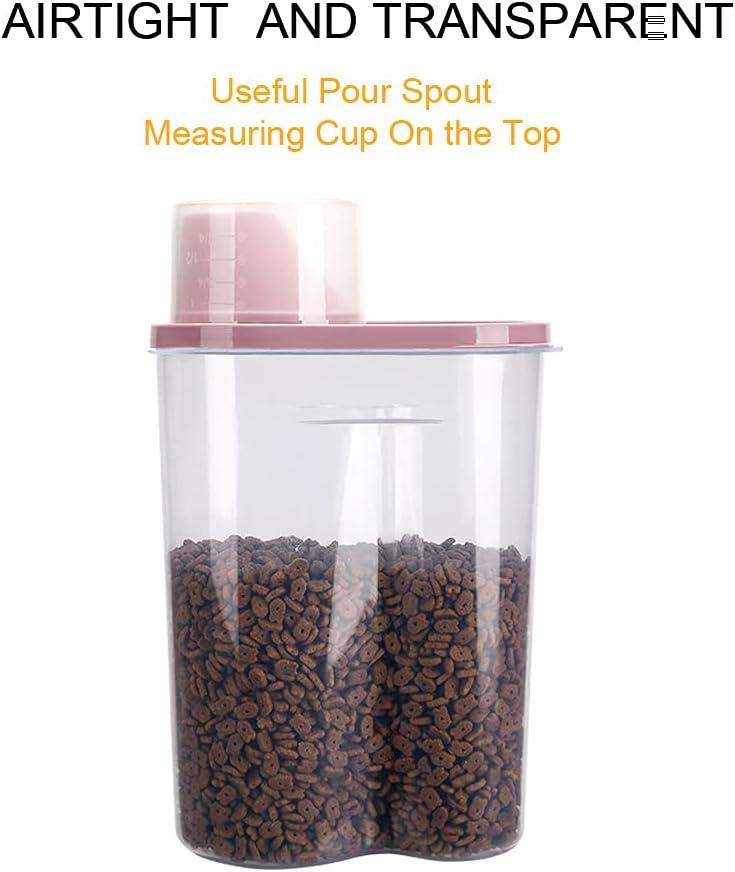 GreenJoy Pet Food Container Dog Cat Food Storage with Measuring Cup GreenJoy 2 Pack 2lb/2.5L