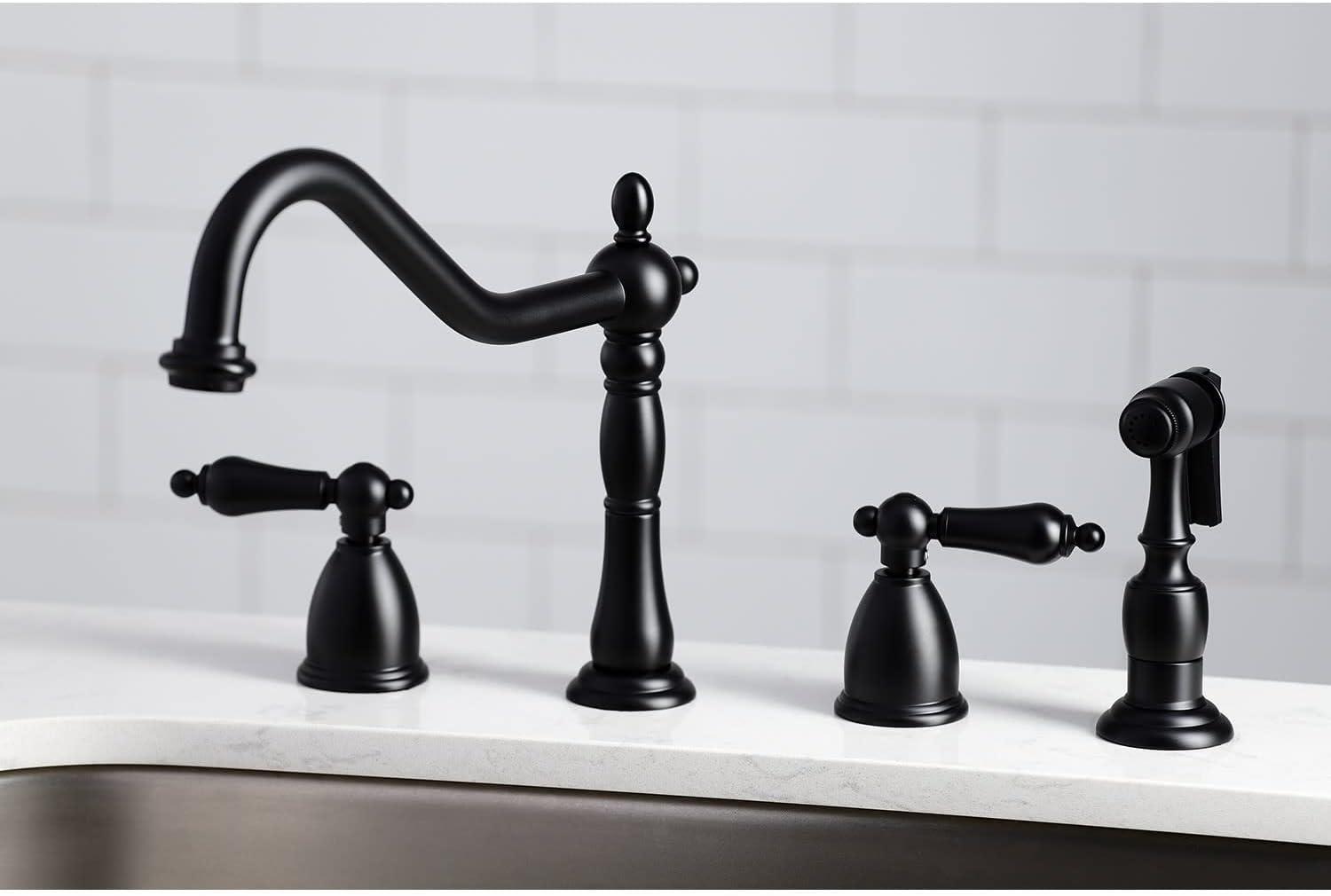 Kingston Brass Heritage Double-Handle Widespread Kitchen Faucet