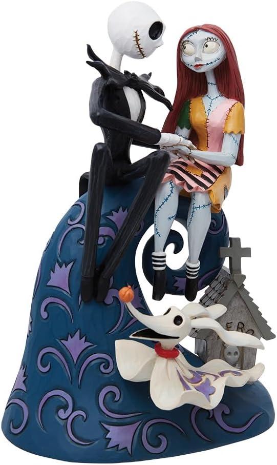 Jim Shore 8.0 Inch Spiral Hill Romance Skellington Sally Nightmare Christmas Figurines