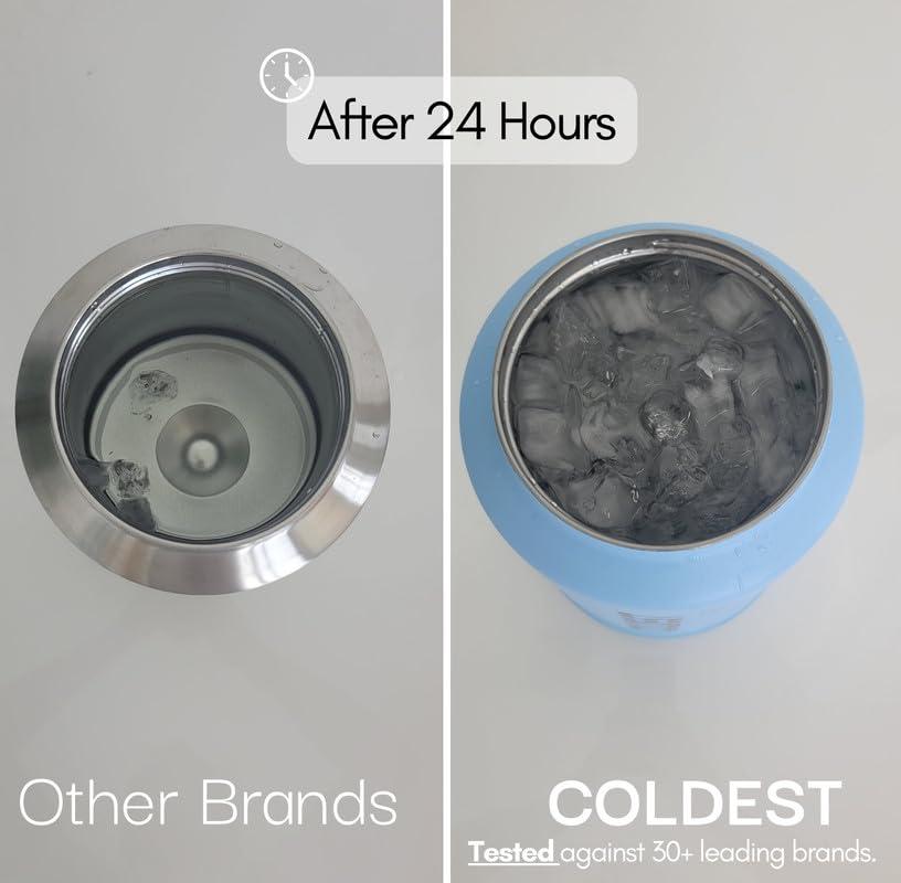 Coldest 40 oz Tumbler with Handle and Straw, 100% Spill Proof Tumbler with Straw (3 Lids), Stainless Steel Insulated Leakproof Tumblers for Women Men, Cup Holder Friendly, 46 oz (Forever Pink Glitter)