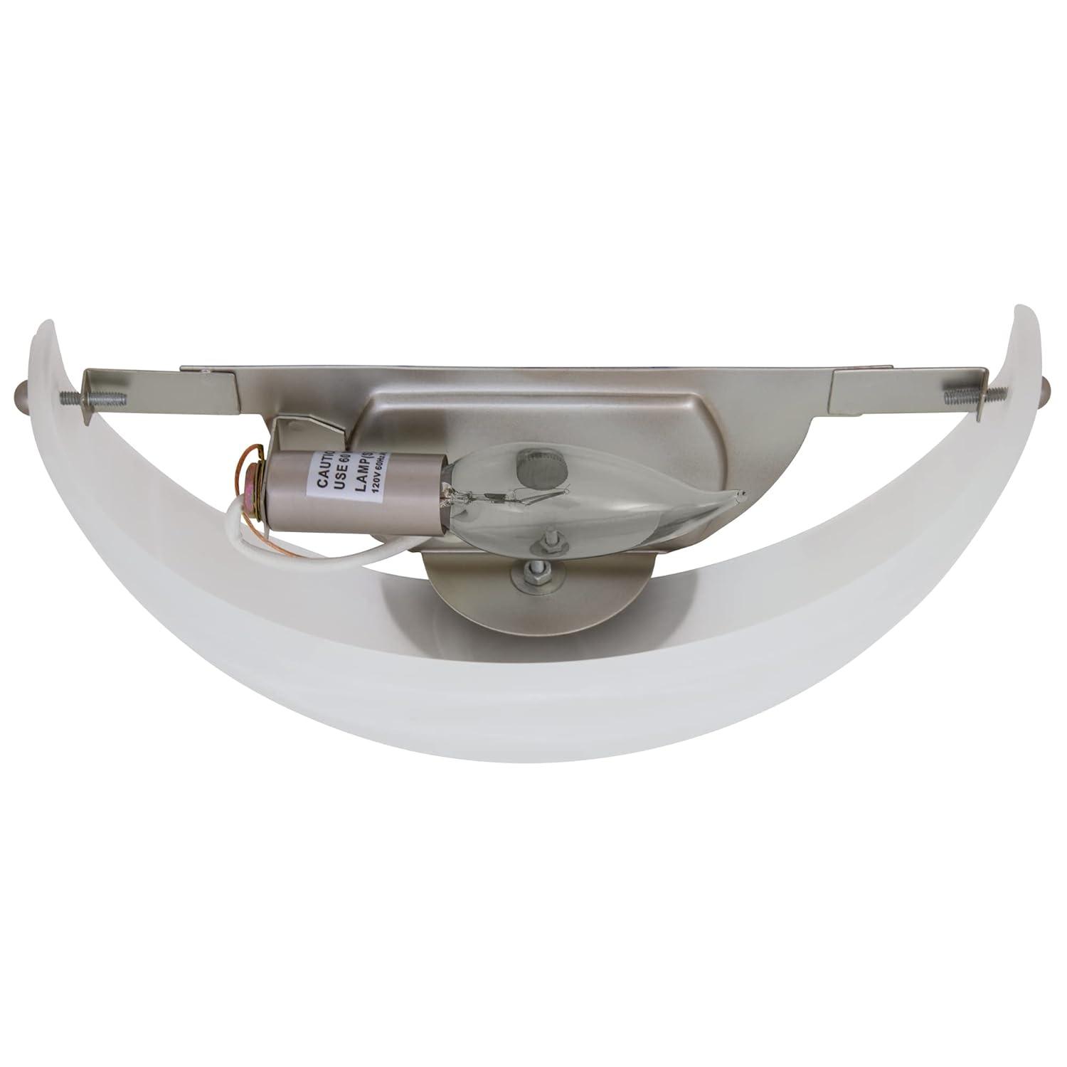 Design House 511584 Millbridge Traditional 1-Light Indoor Dimmable Wall Sconce with Alabaster Glass for Bathroom Hallway Foyer, Satin Nickel Finish