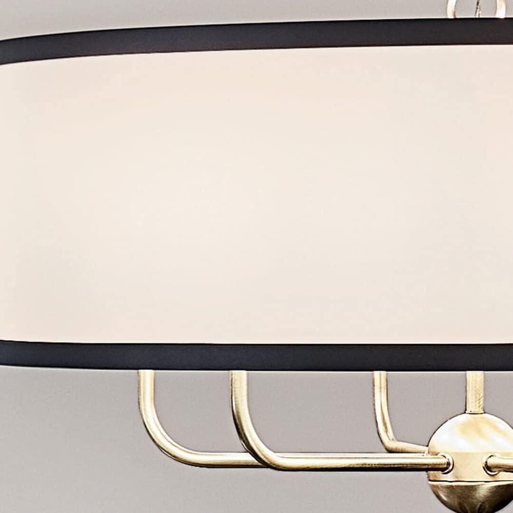 Elegant Textured Black 6-Light Chandelier with Fabric Shade