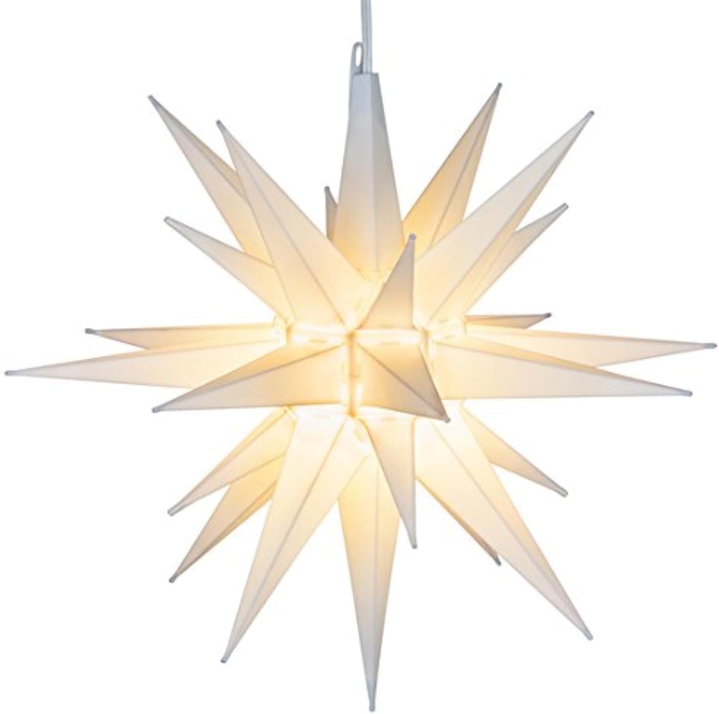 White Plastic LED Moravian Star Christmas Tree Topper