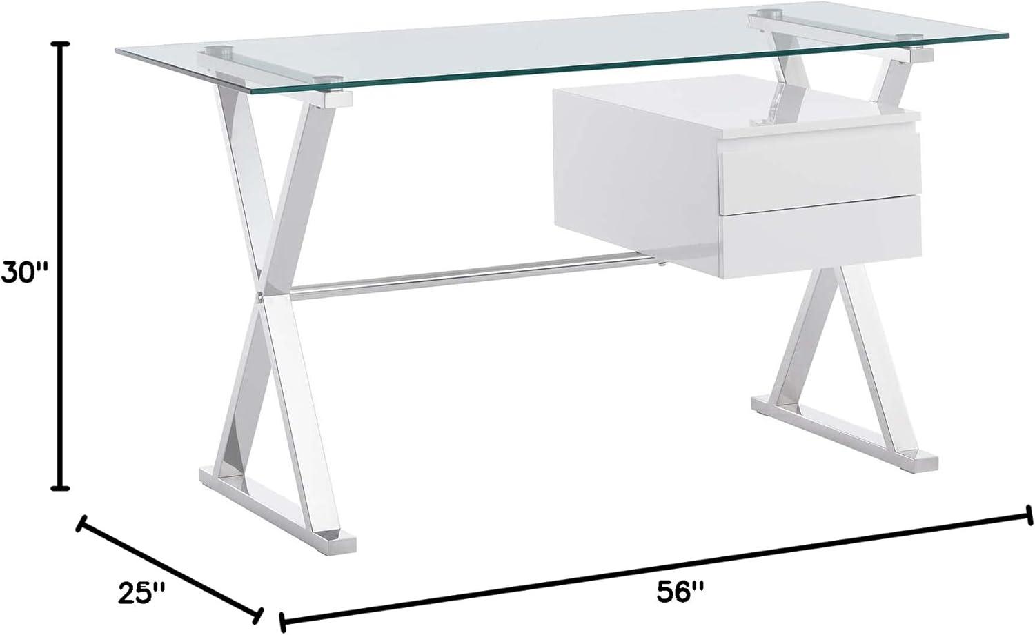 Modway Sector 56" Glass Top Glass Office Desk