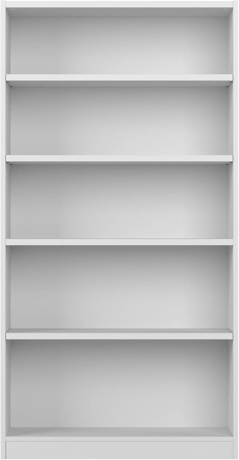 Bush Furniture Universal 5 Shelf Wood Bookcase in Pure White