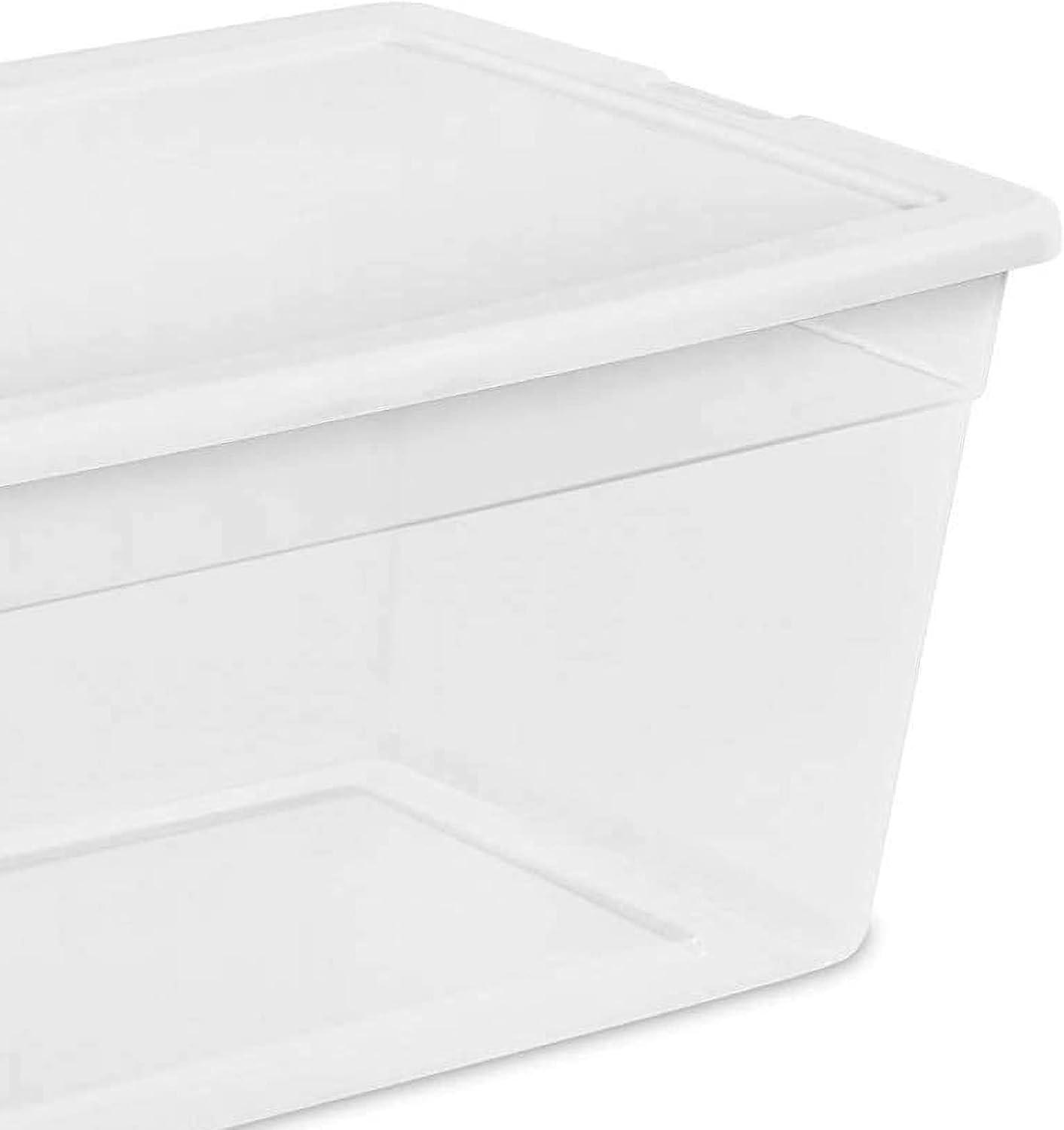 ClearView 90-Quart Stackable Storage Bin with Secure Lid, 8-Pack