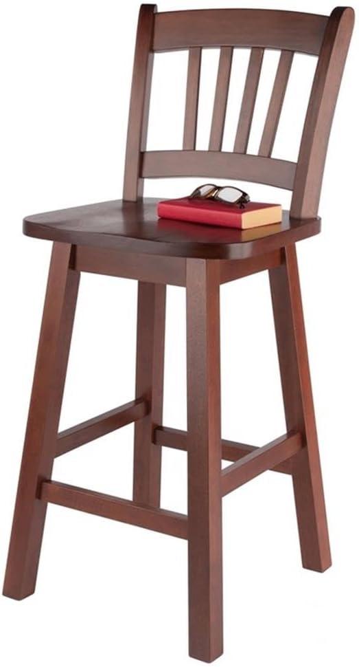 Fina Swivel Seat Counter Height Barstool Walnut - Winsome: Transitional Style, Wood Frame, Fixed 24.57" Seat Height