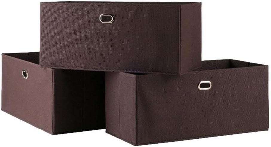 3pc Torino Folding Fabric Basket Chocolate - Winsome