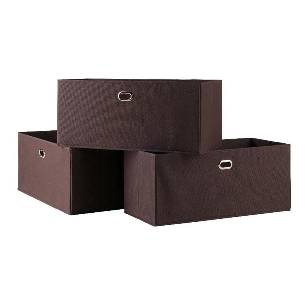 3pc Torino Folding Fabric Basket Chocolate - Winsome