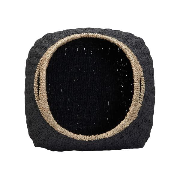 Household Essentials Basket with Handles Seagrass: Handwoven Round Storage, Brown Decorative Wicker, 14" Height