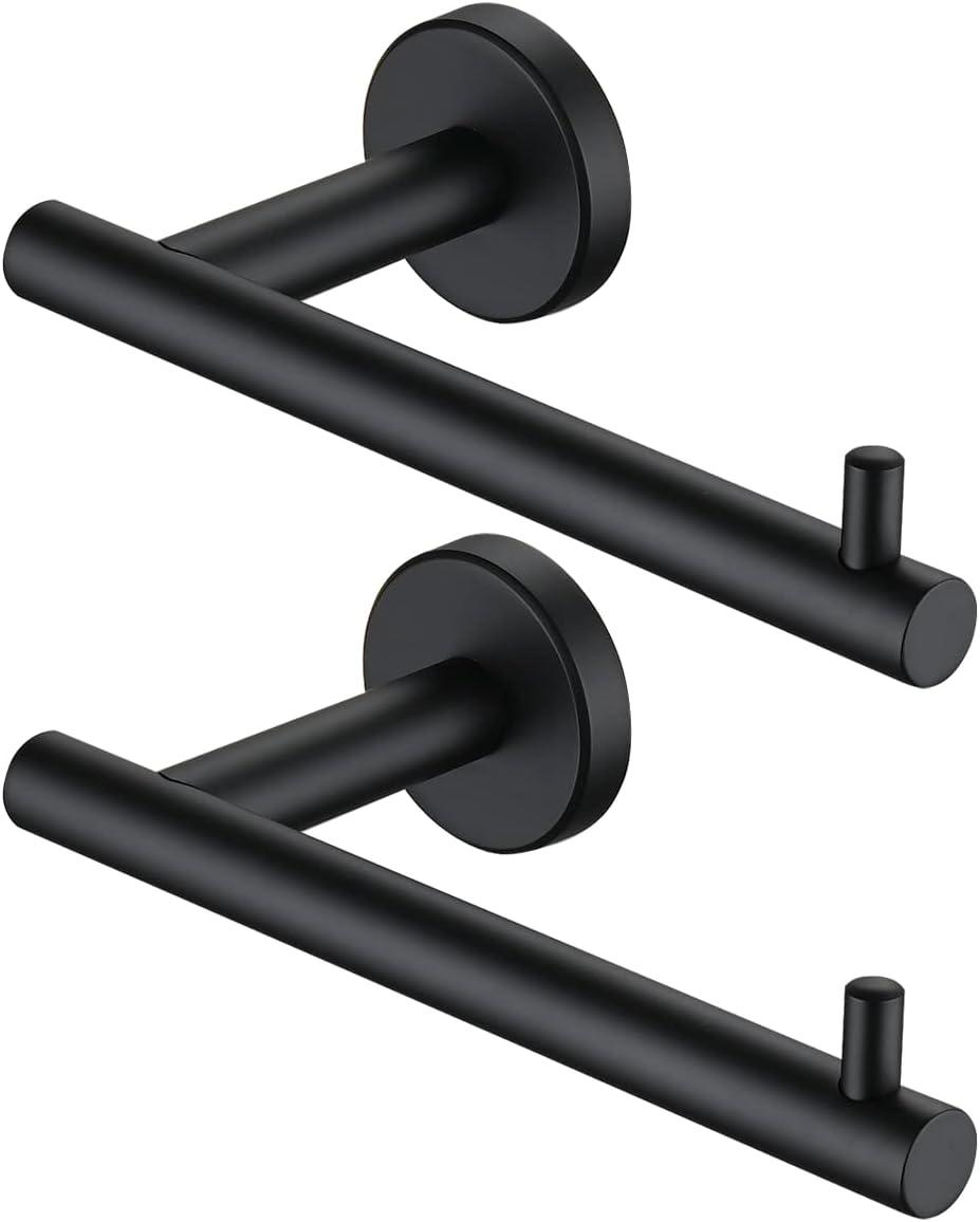 HITSLAM Toilet Paper Holder Wall Mount,Matte Black Toilet Paper Roll Holder for Bathroom,2Pack