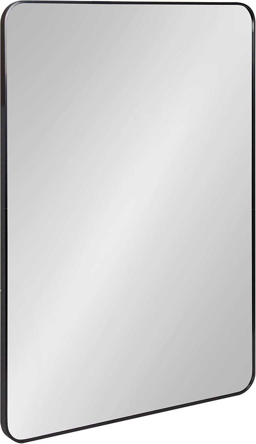Kate and Laurel Zayda Radius Rectangle Framed Wall Mirror, 30x42, Black