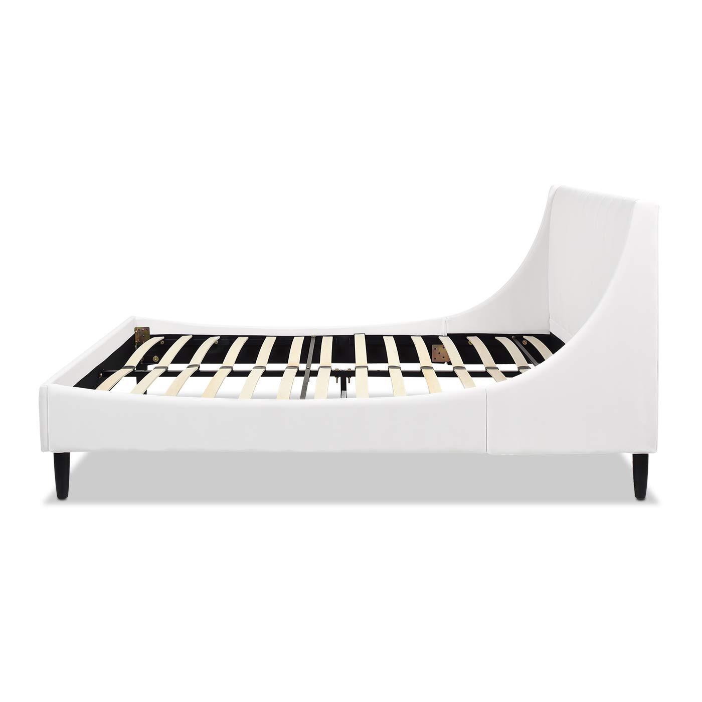 Sandy Wilson Home Aspen Upholstered Platform Bed Queen Cloud White