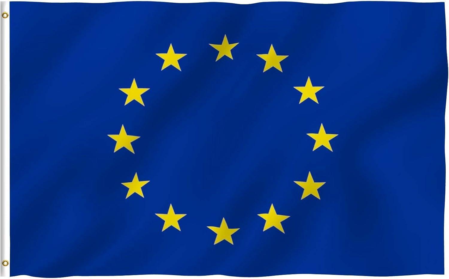 European Union Flag 3x5 Ft Polyester with Brass Grommets