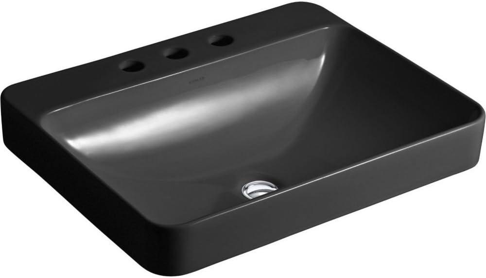Vox® Vitreous China Rectangular Vessel Bathroom Sink with Overflow