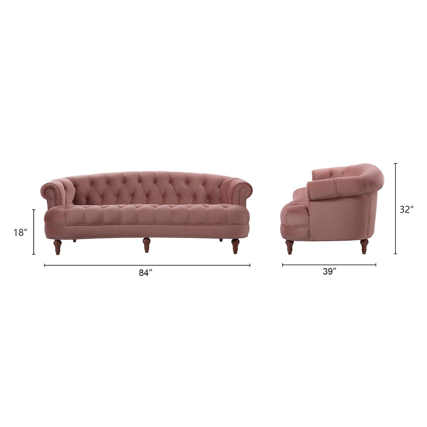 La Rosa 84" Chesterfield Tufted Sofa Rose Pink