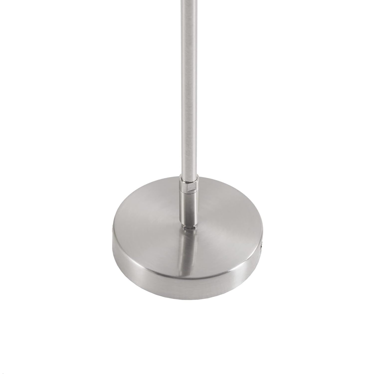 Urban Sophisticate White Linen & Glass LED Drum Pendant