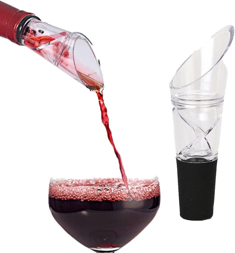 Trovety 360-Degree Acrylic Wine Aerator Pourer with Black Silicone Stopper