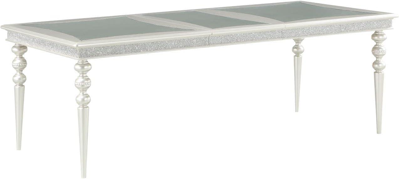 Maverick 88" Platinum White Extendable Rectangular Dining Table