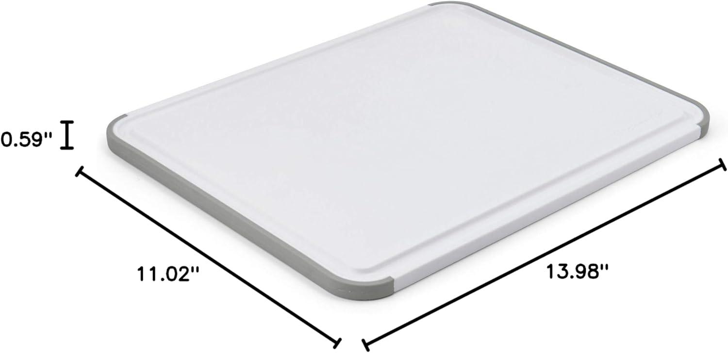 Kitchenaid Classic Nonslip Plastic Cutting Board, 11-inch x14-inch, White