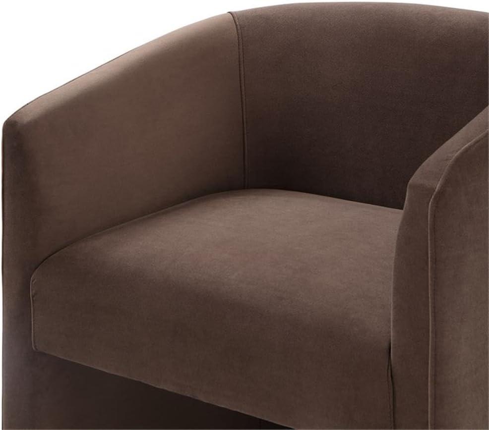 Iris Upholstered Dining or Accent Chair in Cocoa Velvet