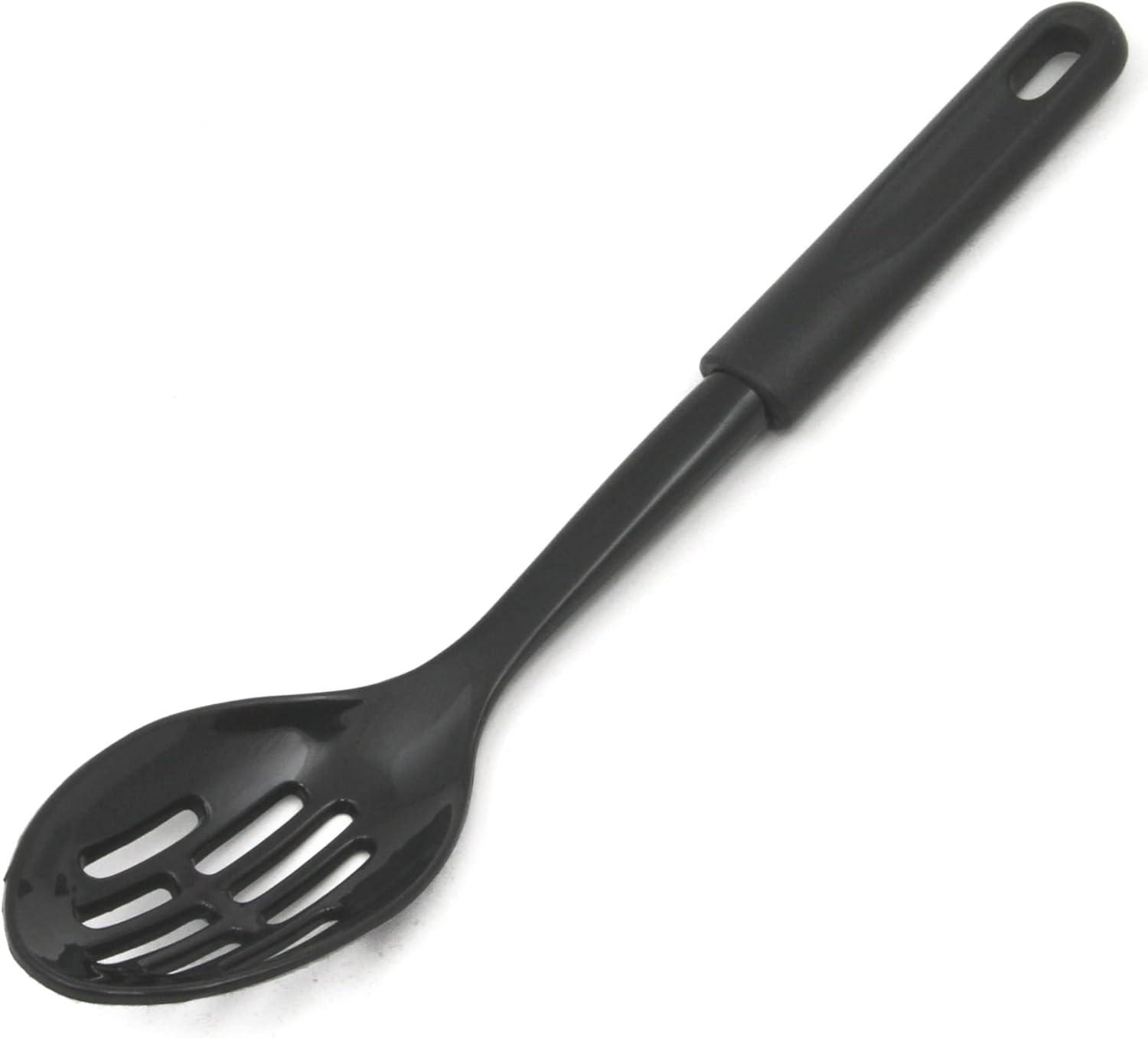 Black Nylon Heat-Resistant Slotted Spoon, 11.5 Inch