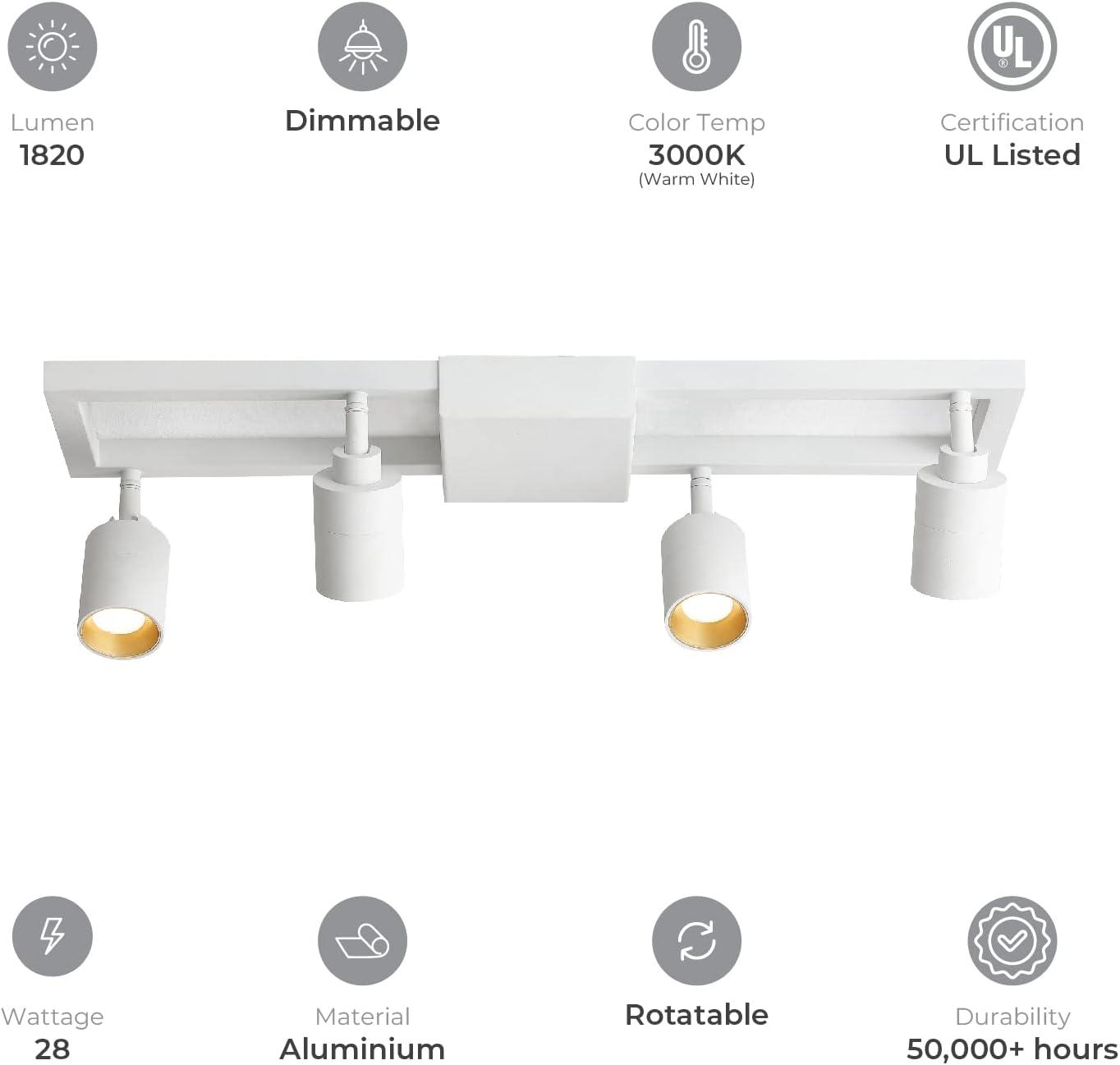 23.4'' 4 -Light Fixed Track Track Kit with Adjustable Head