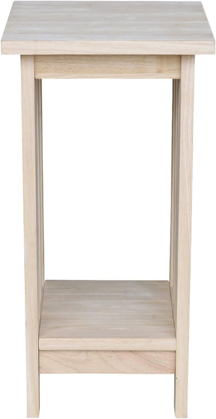 Mission Plant Stand Unfinished 24" - International Concepts: Solid Parawood, Indoor Square Holder