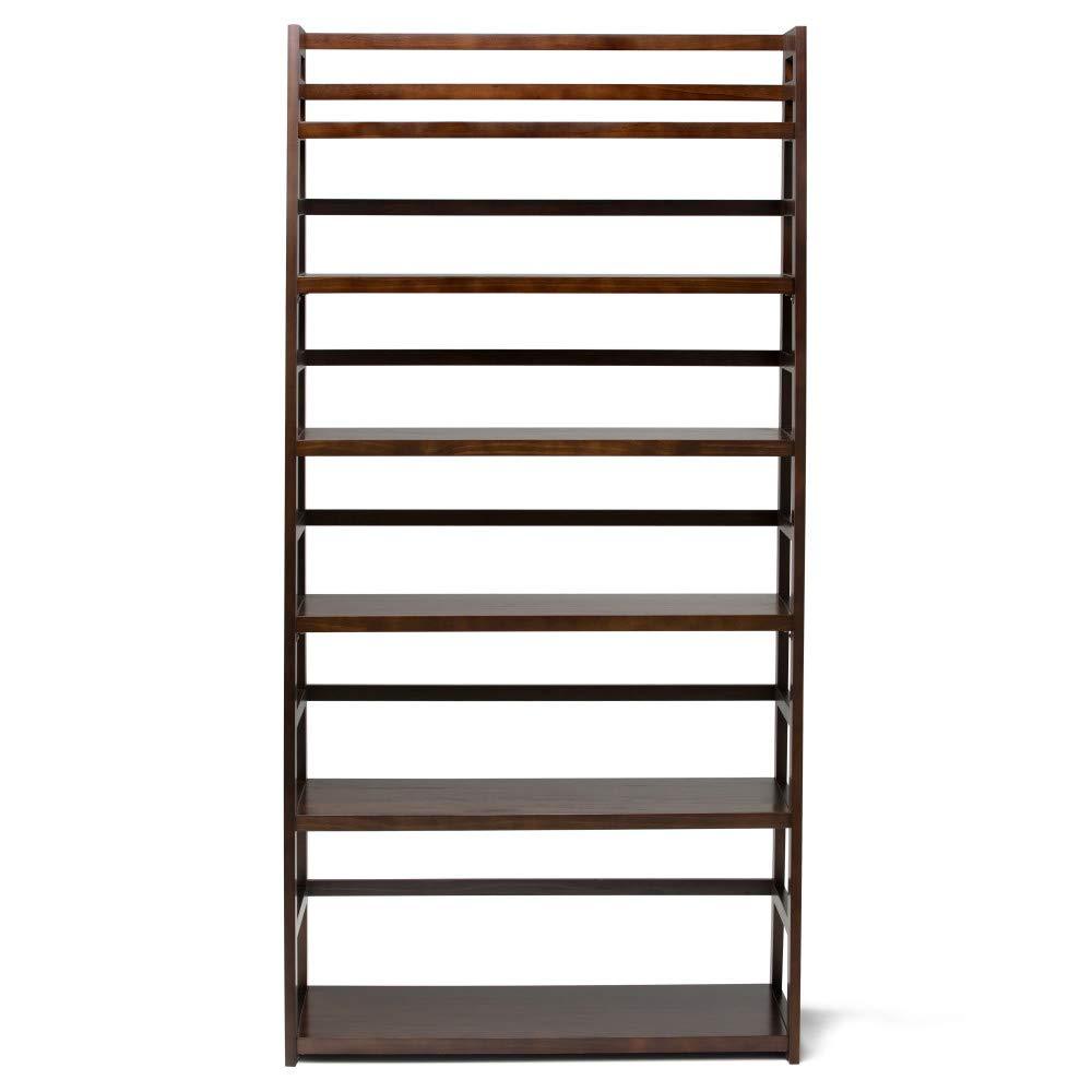 Simplihome Wide Bookcase, Acadian, Walnut