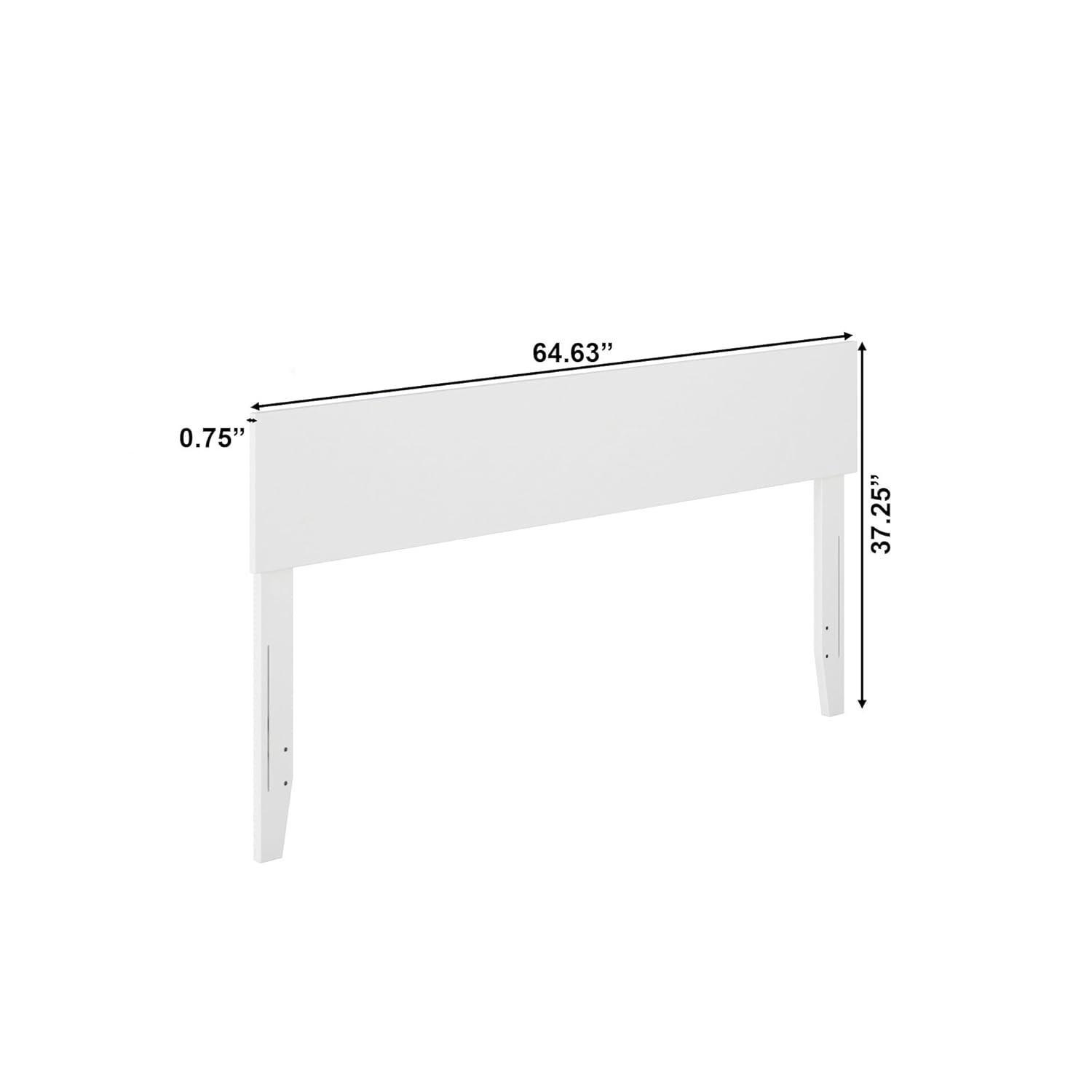 Queen Orlando Headboard White - AFI: Modern Low Panel Design, USB Charger