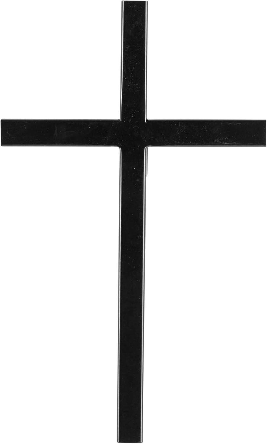 Matte Black Metal Decorative Wall Cross, 10 Inches