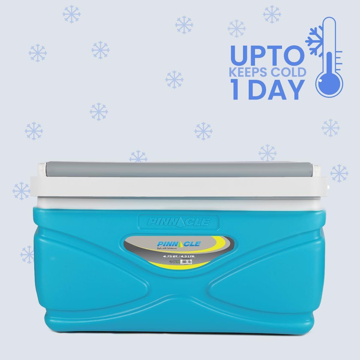 Pinnacle Thermoware 4.5 Liter Hard Portable Cooler Picnic Camping Outdoor Coolbox, Sky Blue